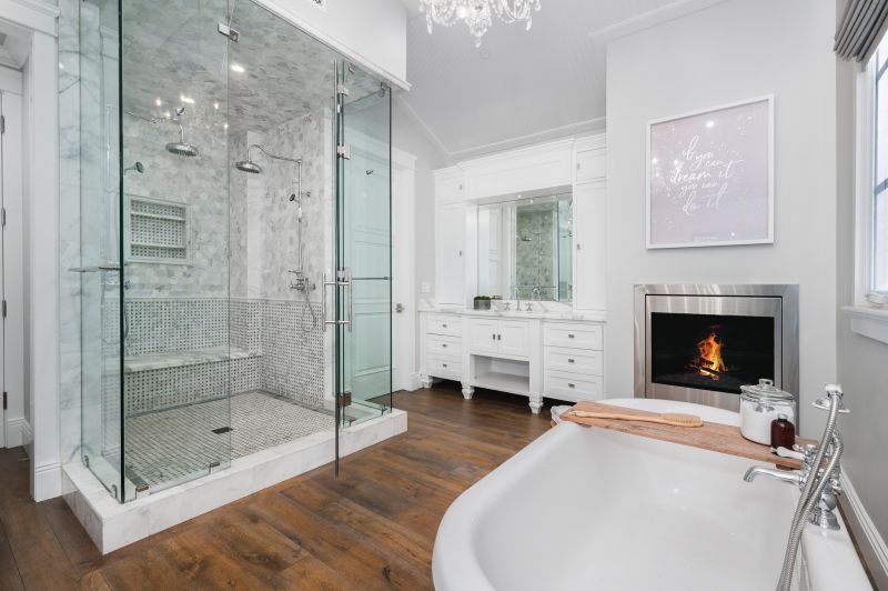 Elegant Shower with Glass Enclosure