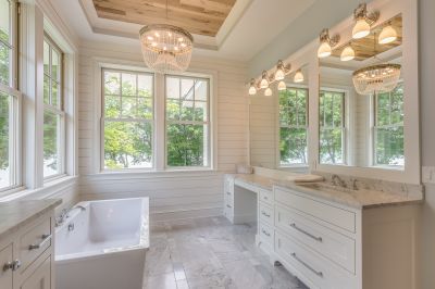 Luxury Bathtub and Vanity Area